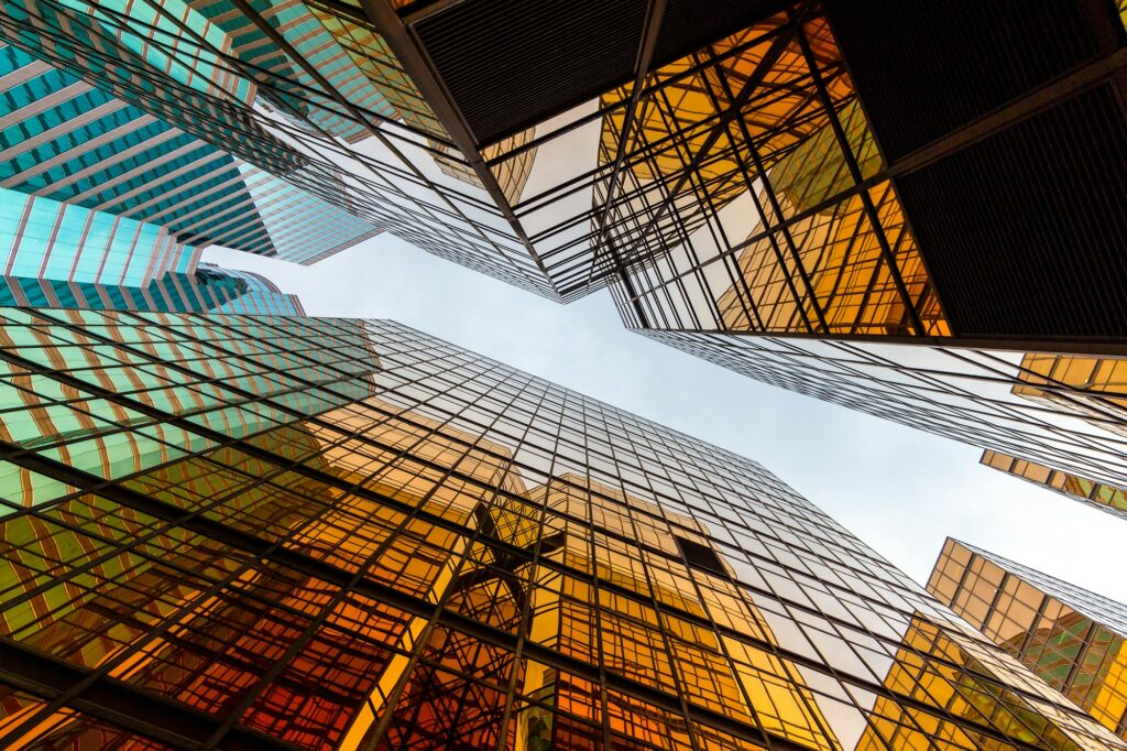 Business building from low angle